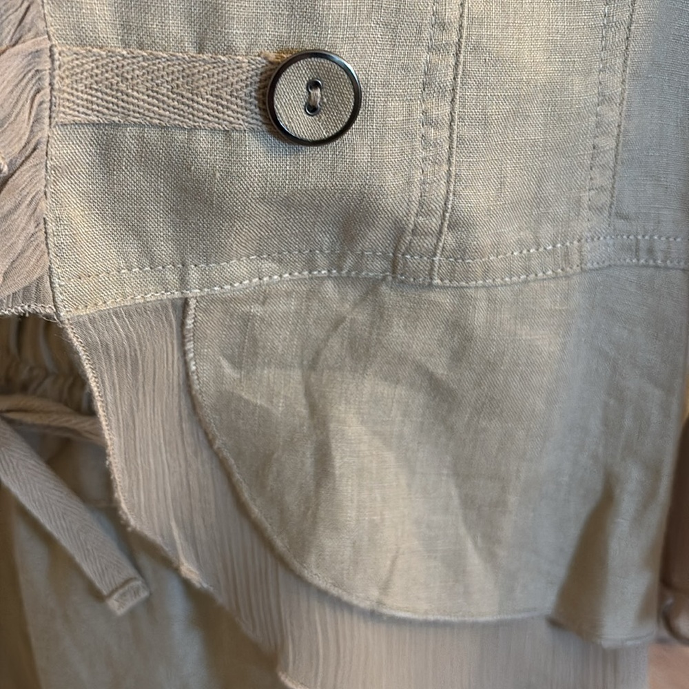 NWOT Multiples Tan Linen Suit with Jacket and Pants - Picture 9 of 15